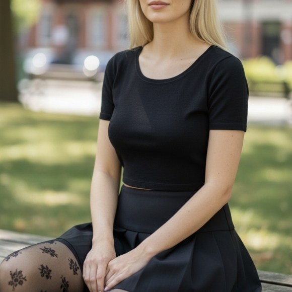 Black sexy crop top - Picture 1 of 5